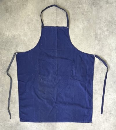 画像3: ユーロヴィンテージ コットンツイル ポケット付き エプロン ブルー (VINTAGE)