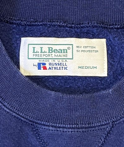 画像2: 80'S LL Bean by RUSSELL ATHLETIC 前Vガゼット スウェットシャツ ネイビー USA製 (VINTAGE)