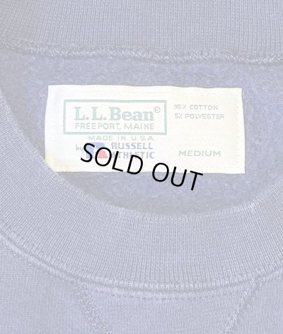 画像2: 80'S LL Bean by RUSSELL ATHLETIC 前Vガゼット スウェットシャツ ネイビー USA製 (VINTAGE)