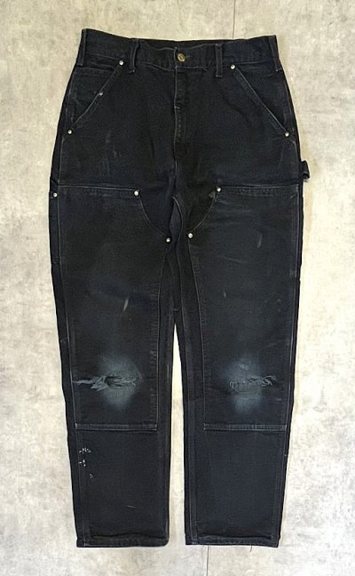 画像1: CARHARTT ダブルニー ダック ペインターパンツ ブラック W32L32 USA製 (VINTAGE)