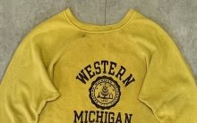 他の写真1: 80'S CHAMPION トリコタグ フロッキープリント ラグランスリーブ スウェット マスタード USA製 (VINTAGE)