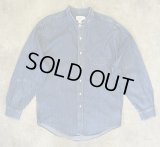 90'S J.CREW 旧タグ デニム バンドカラーシャツ インディゴ USA製 (VINTAGE)
