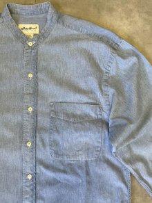 他の写真2: 90'S EDDIE BAUER 白タグ シャンブレー バンドカラーシャツ ブルー (VINTAGE)