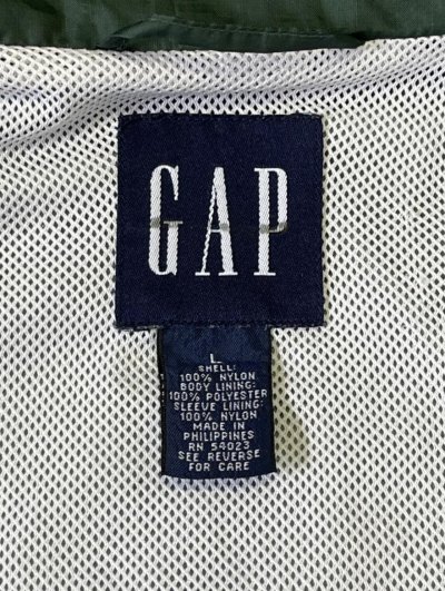画像2: 90'S VINTAGE GAP by SEAN WOTHERSPOON 旧タグ フルジップ ナイロンジャケット ダークグリーン (VINTAGE)
