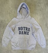 80'S CHAMPION "NOTRE DAME" トリコタグ 染み込みプリント パーカー グレー USA製 (VINTAGE)