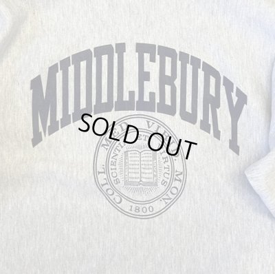 画像3: 90'S CHAMPION "MIDDLEBURY" 刺繍タグ リバースウィーブ グレー USA製 (VINTAGE)