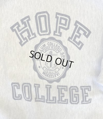 画像3: 90'S CHAMPION "HOPE COLLEGE" 刺繍タグ 染み込み三段プリント リバースウィーブ グレー メキシコ製 (VINTAGE)