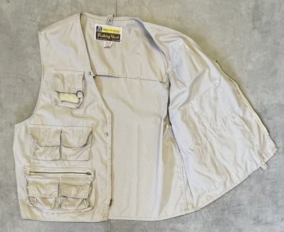 画像3: 80'S WILD LIFE BRAND フロント10ポケット フィッシングベスト ベージュ (VINTAGE)