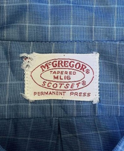 画像2: 70'S McGREGOR "SCOTSET" コットン/ポリ BDシャツ グラフチェック (VINTAGE)