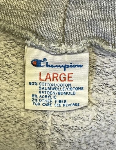 画像2: 80'S CHAMPION "NOTRE DAME" トリコタグ 染み込みプリント パーカー グレー USA製 (VINTAGE)