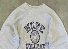 他の写真1: 90'S CHAMPION "HOPE COLLEGE" 刺繍タグ 染み込み三段プリント リバースウィーブ グレー メキシコ製 (VINTAGE)