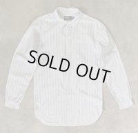 90'S RALPH LAUREN チンスト＆マチ付き ポプリン プルオーバーシャツ ストライプ (VINTAGE)