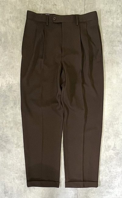 画像1: 90'S RALPH LAUREN ツープリーツ ウール スラックス ブラウン (VINTAGE)