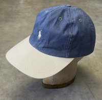 90'S RALPH LAUREN ロゴ刺繍 ベースボールキャップ ツートンカラー USA製 (VINTAGE)