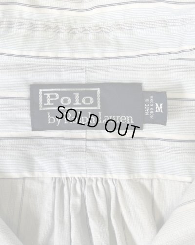 画像2: 90'S RALPH LAUREN チンスト＆マチ付き ポプリン プルオーバーシャツ ストライプ (VINTAGE)