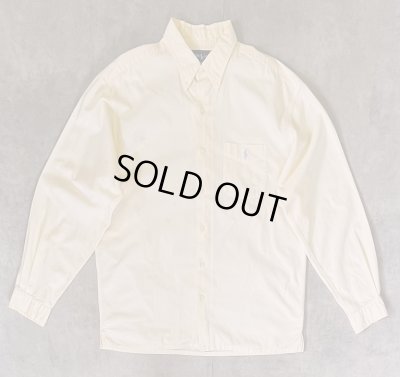 画像1: 90'S RALPH LAUREN "GREGGOR" シアサッカー 三点留めボタンダウン ボックスシャツ ライトイエロー (VINTAGE)