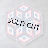 ヴィンテージ ヘキサゴン パッチワーク キルト ハンドメイド 190cm x 165cm USA製 (VINTAGE)