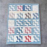 ヴィンテージ パッチワーク キルト ハンドメイド 188cm x 152cm USA製 (VINTAGE)