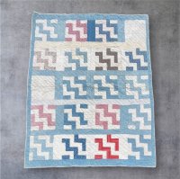 ヴィンテージ パッチワーク キルト ハンドメイド 188cm x 152cm USA製 (VINTAGE)