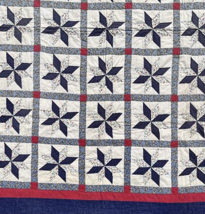 画像2: ヴィンテージ パッチワーク キルト ハンドメイド 203cm x 158cm USA製 (VINTAGE)