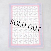 ヴィンテージ パッチワーク キルト ハンドメイド 203cm x 158cm USA製 (VINTAGE)