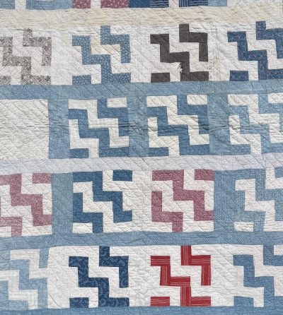 画像2: ヴィンテージ パッチワーク キルト ハンドメイド 188cm x 152cm USA製 (VINTAGE)