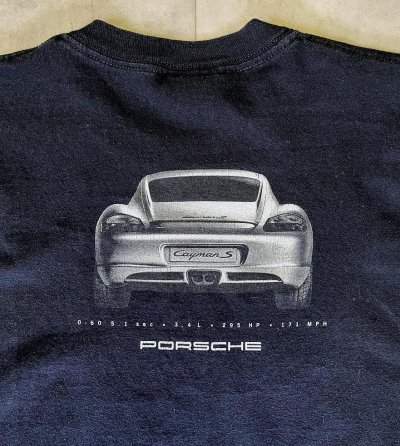 画像6: PORSCHE "CAYMAN S" 両面プリント 半袖 Tシャツ ブラック (VINTAGE)