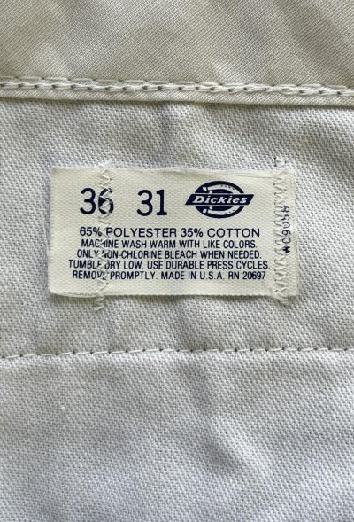 画像4: 80'S DICKIES 874 チビタグ ワークパンツ ベージュ W36L31 USA製 (VINTAGE)