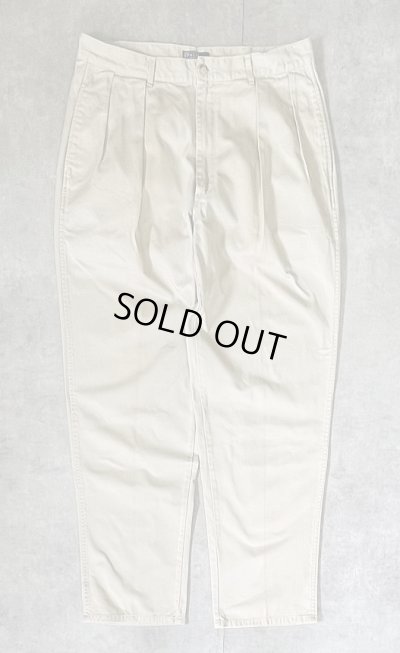 画像1: 90'S RALPH LAUREN "ボックスロゴ" ツープリーツ チノパンツ ベージュ USA製 (VINTAGE)