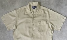 他の写真1: 90'S RALPH LAUREN レーヨン/リネン 片側フラップ付きポケット 半袖 オープンカラーシャツ ライトカーキ (VINTAGE)