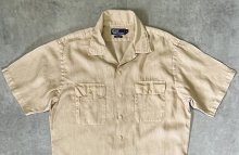 他の写真1: 90'S RALPH LAUREN リネン フラップ付きポケット 半袖 オープンカラーシャツ ベージュ (VINTAGE)