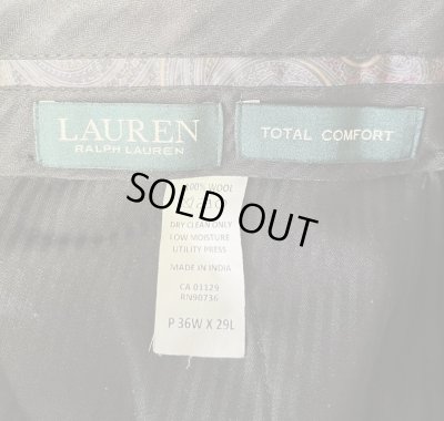 画像2: 90'S RALPH LAUREN ツープリーツ ウール スラックス ブラック (MINT CONDITION)
