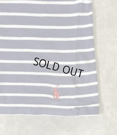 画像3: 90'S RALPH LAUREN シングルステッチ 裾ロゴ 半袖 Tシャツ ボーダー柄 (VINTAGE)