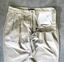 他の写真1: 90'S RALPH LAUREN "ボックスロゴ" ツープリーツ チノパンツ ベージュ USA製 (VINTAGE)
