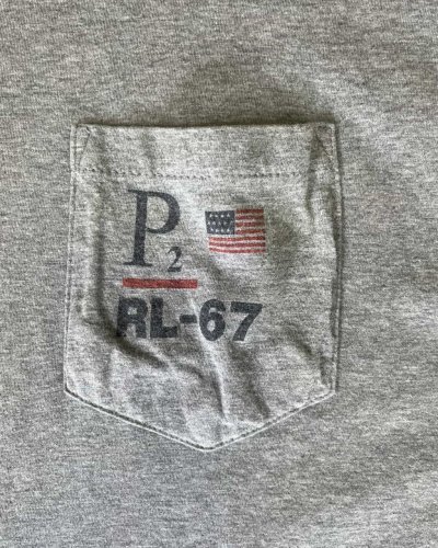 画像3: 90'S RALPH LAUREN "RL-67" シングルステッチ 半袖 ポケットTシャツ グレー USA製 (VINTAGE)