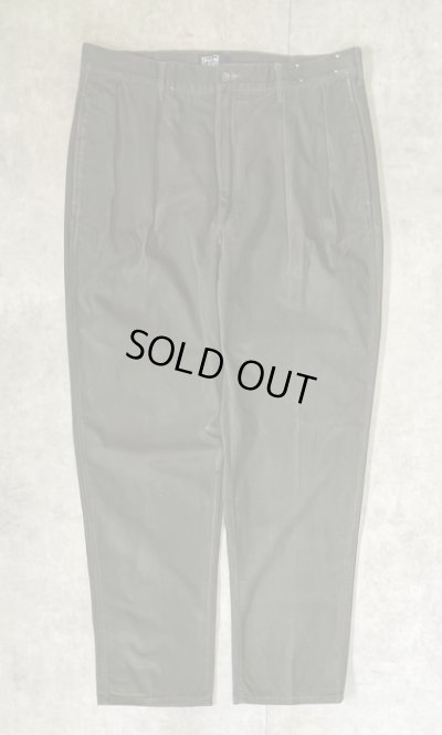 画像1: 90'S RALPH LAUREN "ボックスロゴ" ツープリーツ チノパンツ ダークオリーブ USA製 (VINTAGE)