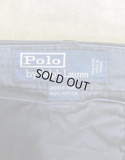 画像2: 90'S RALPH LAUREN "ANDREW PANT" ツープリーツ チノパンツ ブラック (VINTAGE)