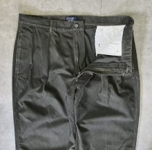 他の写真1: 90'S RALPH LAUREN "ボックスロゴ" ツープリーツ チノパンツ ダークオリーブ USA製 (VINTAGE)