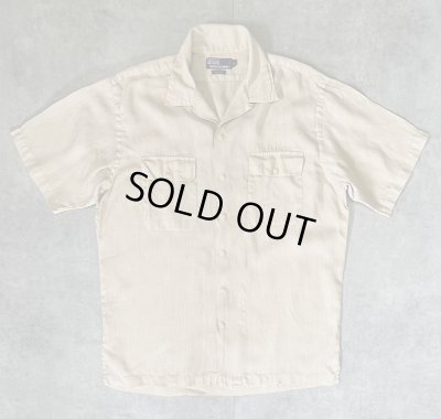 画像1: 90'S RALPH LAUREN リネン フラップ付きポケット 半袖 オープンカラーシャツ ベージュ (VINTAGE)