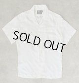80'S RALPH LAUREN リネン 半袖 オープンカラーシャツ ホワイト USA製 (VINTAGE)