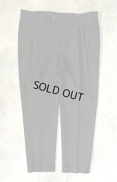 画像1: 90'S RALPH LAUREN ツープリーツ ウール スラックス ブラック (MINT CONDITION)