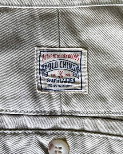 画像5: 90'S RALPH LAUREN "ボックスロゴ" ツープリーツ チノパンツ ベージュ USA製 (VINTAGE)