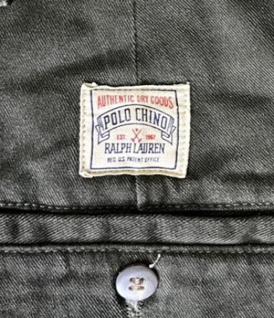 画像5: 90'S RALPH LAUREN "ボックスロゴ" ツープリーツ チノパンツ ダークオリーブ USA製 (VINTAGE)