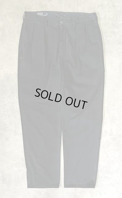画像1: 90'S RALPH LAUREN "ANDREW PANT" ツープリーツ チノパンツ ブラック (VINTAGE)