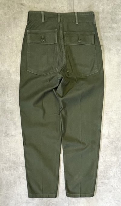 画像3: 70'S アメリカ軍 US ARMY "OG107" コットンサテン ベイカーパンツ ミリタリーグリーン W32L31 (VINTAGE)
