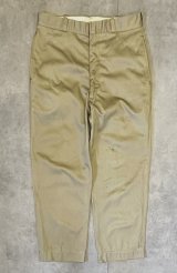 60'S アメリカ軍 US ARMY コットン100% チノパンツ W34L31 SCOVILLアルミジップ (VINTAGE)