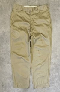 60'S アメリカ軍 US ARMY コットン100% チノパンツ W34L31 SCOVILLアルミジップ (VINTAGE)