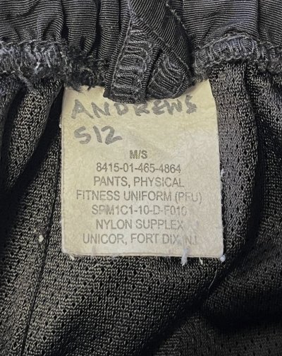 画像2: アメリカ軍 US ARMY IPFU ナイロン トレーニングパンツ ブラック M-SHORT (USED)