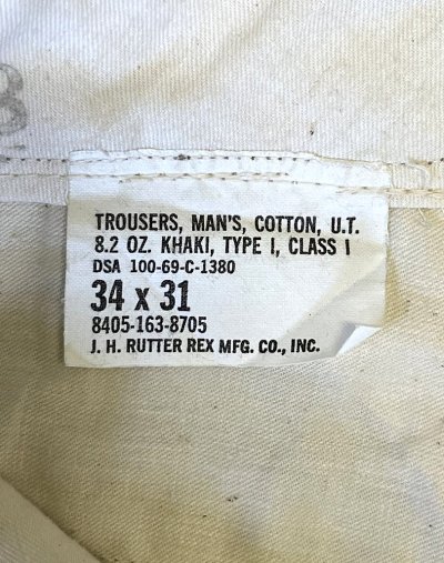 画像2: 60'S アメリカ軍 US ARMY コットン100% チノパンツ W34L31 SCOVILLアルミジップ (VINTAGE)
