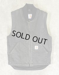 CARHARTT 裏地キルティング ダックベスト フェードブラック (VINTAGE)